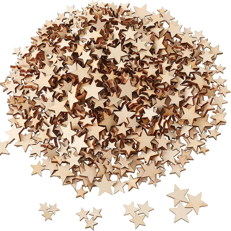 Oud Wood Chip - 100-500 قطعة نجوم خشبية صغيرة شرائح